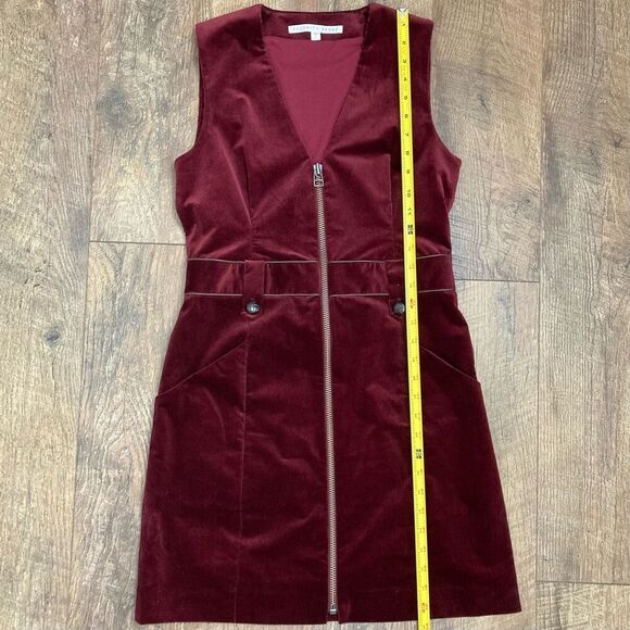 Veronica Beard Orial Corduroy Sleeveless Mini Dress Bordeaux Burgundy Red sz 4 - Picture 8 of 9